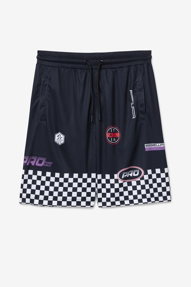 Fila Shorts Herre Sort Exzone Checkered ZGK-630478